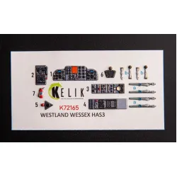 Kelik K72165 1/72 Westland Wessex Has 3 Interior 3d Decals For Italeri Kit