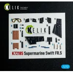 Kelik K72185 1/72 Supermarine Swift Fr 5 - Interior 3d Decals For Airfix Kit