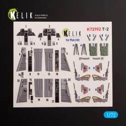 Kelik K72192 1/72 T-2 Advanced Trainer - Interior 3d Decals For Platz Kit