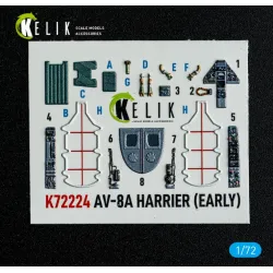 Kelik K72224 1/72 Av-8a Harrier Early - Interior 3d Decals For Italeri Kit