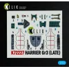 Kelik K72227 1/72 Harrier Gr3 Late Interior 3d Decals For Italeri Kit