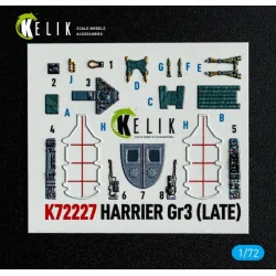 Kelik K72227 1/72 Harrier Gr3 Late Interior 3d Decals For Italeri Kit