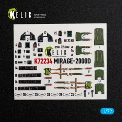 Kelik K72234 1/72 Mirage-2000d Interior 3d Decals For Dreammodel