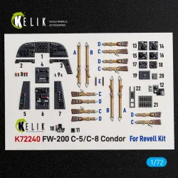 Kelik K72240 1/72 Fw-200 C-5/C-8 - Interior 3d Decals For Revell