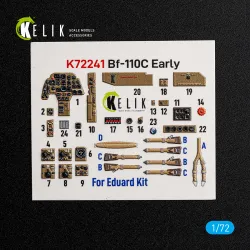 Kelik K72241 1/72 Bf-110c Early - Interior 3d Decals For Eduard