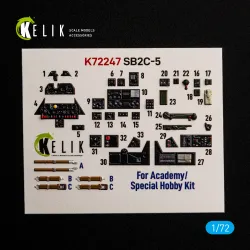 Kelik K72247 1/72 Sb2c-5 - Interior 3d Decals For Academy/Special Hobby