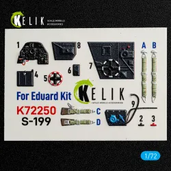 Kelik K72250 1/72 S-199 - Interior 3d Decals For Eduard Kit
