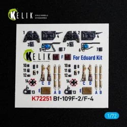 Kelik K72251 1/72 Bf-109 F-2/F-4 - Interior 3d Decals For Eduard