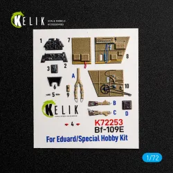 Kelik K72253 1/72 Bf-109 E - Interior 3d Decals For Special Hobby/Eduard