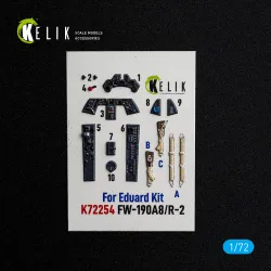 Kelik K72254 1/72 Fw-190a8/R-2 - Interior 3d Decals For Eduard Kit
