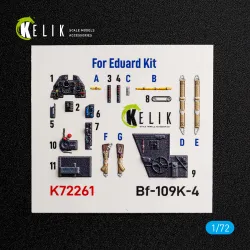 Kelik K72261 1/72 Bf-109k-4 - Interior 3d Decals For Eduard Kit