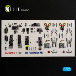 Kelik K72265 1/72 F-4f Phantom Interior 3d Decals For Finemolds