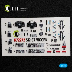 Kelik K72272 1/72 Sk-37 Viggen Interior 3d Decals For Special Hobby Kit