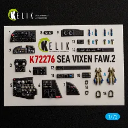 Kelik K72276 1/72 Sea Vixen Faw.2 Interior 3d Decals For Cyberhobby