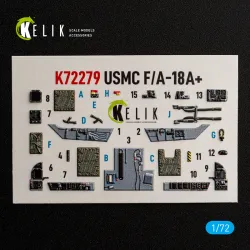 Kelik K72279 1/72 Usmc F/A-18 Interior 3d Decals For Academy 12411