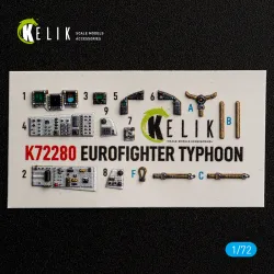 Kelik K72280 1/72 Eurofighter Typhoon Interior 3d Decals For Hasegawa