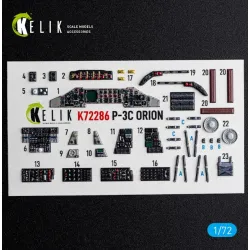 Kelik K72286 1/72 P-3c Orion- Interior 3d Decals For Hasegawa Kit