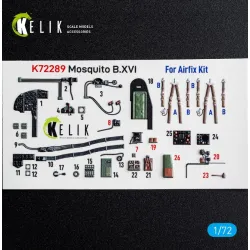 Kelik K72289 1/72 Mosquito B Xvi - Interior 3d Decals For Airfix Kit