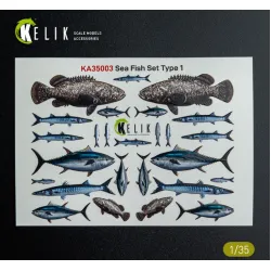 Kelik Ka35003 1/35 Sea Fish Set Type 1 3d Decal For Dioramas