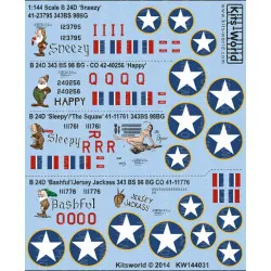 Kits World Kw144031 1/144 Decal For B-24d Liberator Accessories For Aircraft