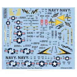 Kits World Kw144056 1/144 Decal For F-4b Phantom- Us Navy
