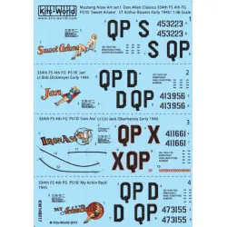 Kits World Kw148017 1/48 Decal For American Nose Art P51b/D Mustang