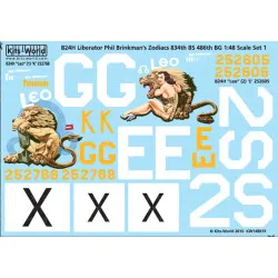 Kits World Kw148019 1/48 Decal For B-24 Liberator Accessories Kit