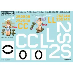 Kits World Kw148020 1/48 Decal For B-24 Liberator Accessories For Aircraft