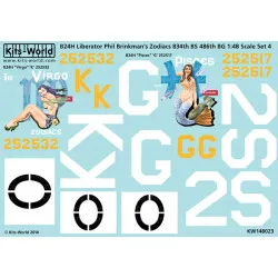 Kits World Kw148023 1/48 Decal For B-24 Liberator Accessories Kit