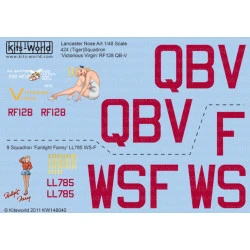 Kits World Kw148040 1/48 Decal For Avro Lancaster Bomber 424 Tiger Squadron