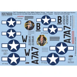 Kits World Kw148059 1/48 Decal For P47 Thunderbolts Of The 368th Fighter Group