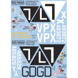 Kits World Kw148109 1/48 Decal Boeing B-17g Flying Fortress Texas Raiders