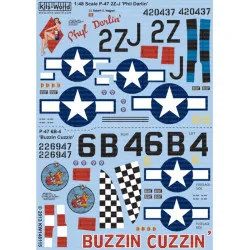 Kits World Kw148115 1/48 Decal For P-47d Thunderbolts Bubbletop