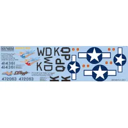 Kits World Kw148175 1/48 Decal For P-51d Mustang Feisty Sue Lil Aggie