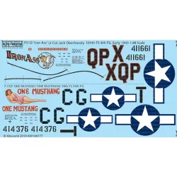 Kits World Kw148177 1/48 Decal For P-51d Mustang 44-11661 Qp-x Iron Ass