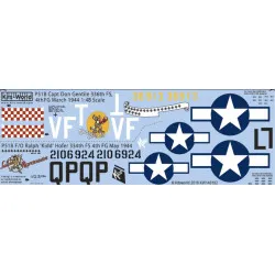 Kits World Kw148182 1/48 Decal P-51b North American Mustang 43-6913 Vf-t