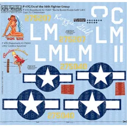 Kits World Kw148225 1/48 Decal For P-47c/D Accessories For Aircraft