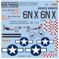 Kits World Kw148289 1/48 Decal For North American P-51 D Mustang