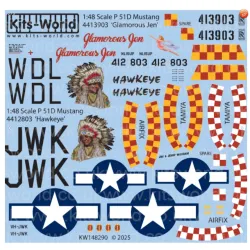 Kits World Kw148290 1/48 Decal For North American P-51 D Mustang