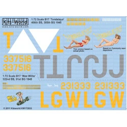 Kits World Kw172033 1/72 Decal For B24d Liberator Cbi Europe Accessories Kit