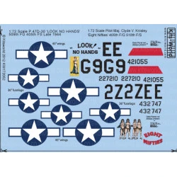 Kits World Kw172052 1/72 Decal For P-47 Thunderbolts P-47 G9-e 42-27210 42-1055