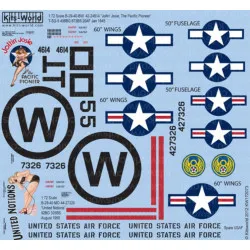 Kits World Kw172073 1/72 Decal For B-29 Super Fortress Accessories For Aircraft