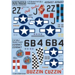 Kits World Kw172107 1/72 Decal For P-47d Thunderbolts Bubbletop Accessories Kit