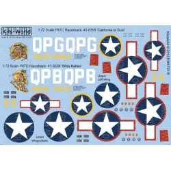 Kits World Kw172110 1/72 Decal For P-47c Razorback Thunderbolts Accessories Kit