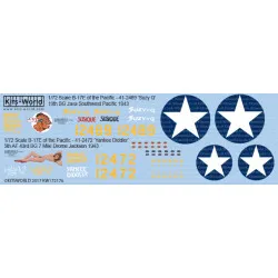 Kits World Kw172176 1/72 Decal For Boeing Flying Fortress B -17e Of The Pacific
