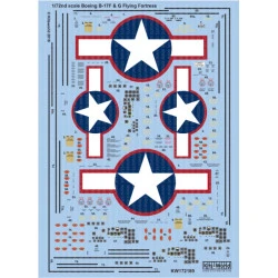 Kits World Kw172189 1/72 Decal For Boeing B-17f/G Flying Fortress
