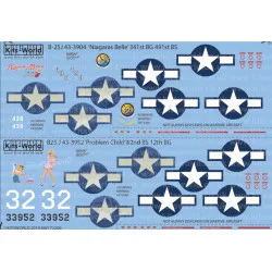Kits World Kw172200 1/72 Decal For North American B-25j Mitchell Niagaras Belle