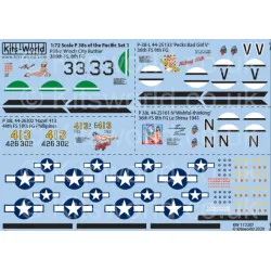 Kits World Kw172207 1/72 Decal P-38 Lightnings Of The Pacific Late War Set One