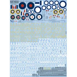 Kits World Kw172243 1/72 Decal For Spitfire Nose Art- Lettering-numbers