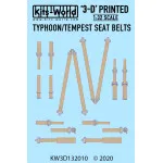 Kits World Kw3d132010 1/32 3d Decals Wwii Fighter Typhoon Tempest Seat Belt Set